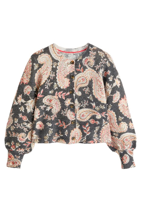 PRINTED FLUFFY CARDIGAN BLK 6