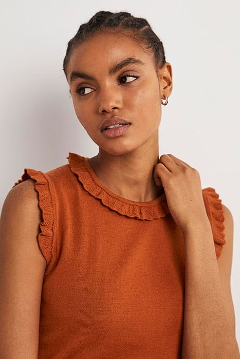 MERINO KNITTED TANK TOP BRN 4