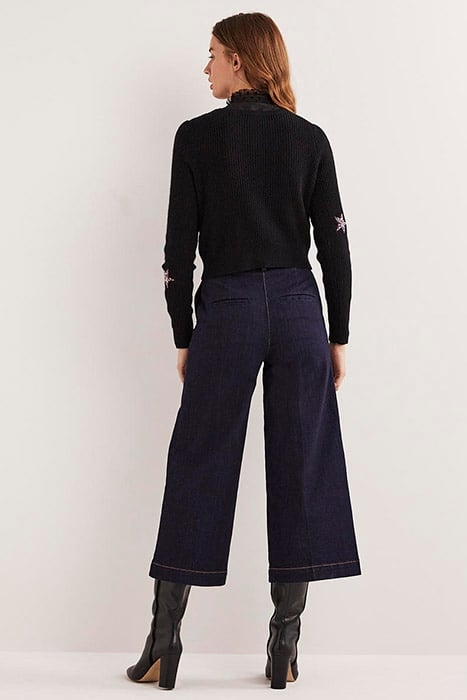 EMBELLISHED RIBBED CARDIGAN BLK 2