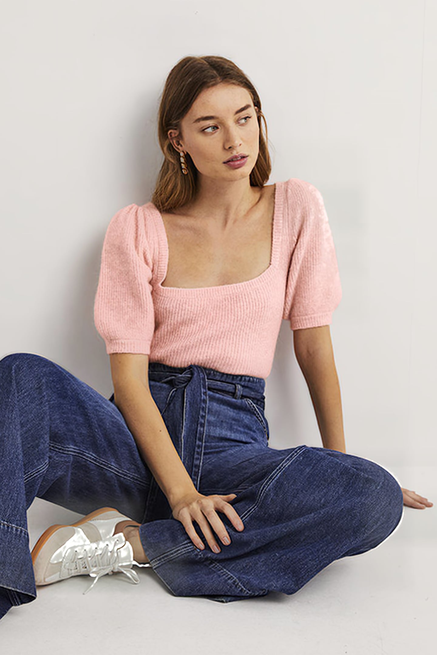 SQUARE NECK FLUFFY JUMPER PNK 3