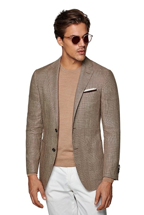 MID BROWN CHECKED HAVANA BLAZER 1