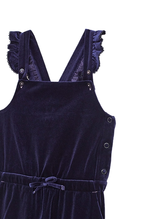 FRILLY VELVET JERSEY JUMPSUIT DARK NAVY 3