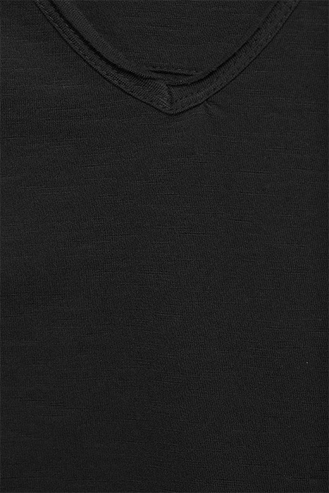 BASIC V-NECK TEE SLUB JERSEY BLACK 6