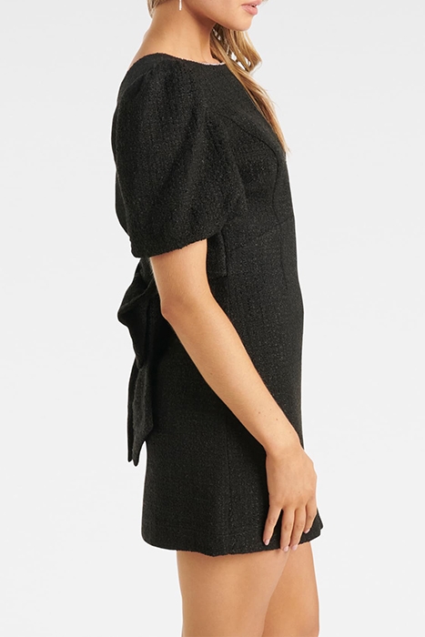KAIA BOUCLE BOW DRESS BLACK 4
