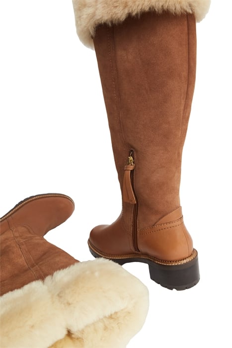 SHEARLING SOLE KNEE HIGH BOOT MID TAN 4