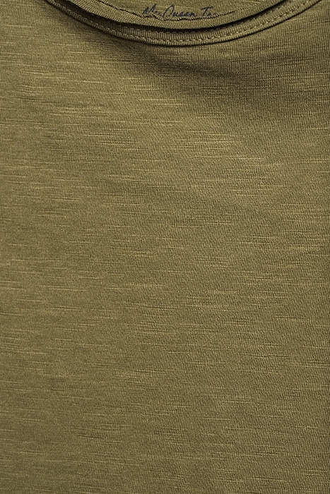 BASIC ROUND NECK TEE SLUB JERSEY ARMY GREEN 6