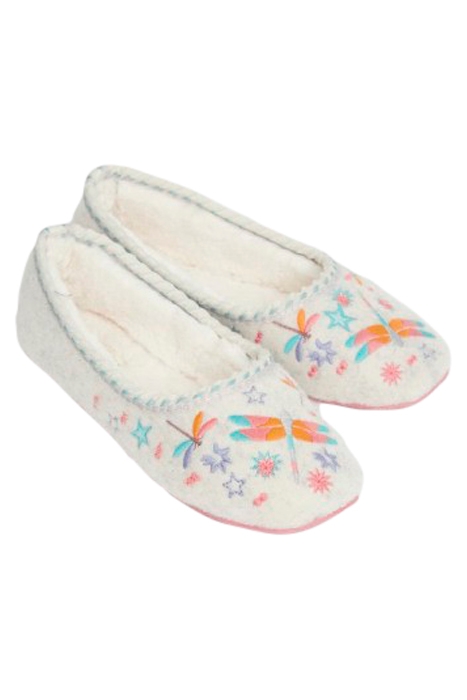 EMBROIDERED DRAGONFLY BALLET IVORY MULTI 2