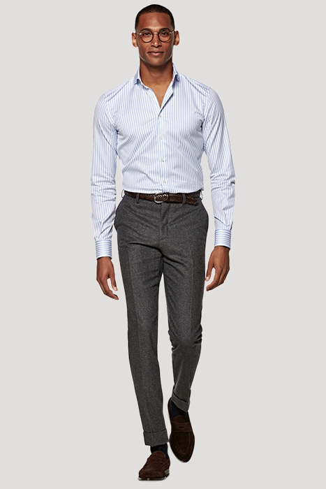 Light Blue Striped Slim Fit Shirt 3