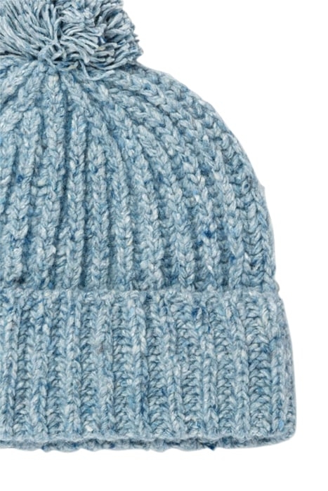 BEANIE WITH POM POM DONEGAL SKY 2