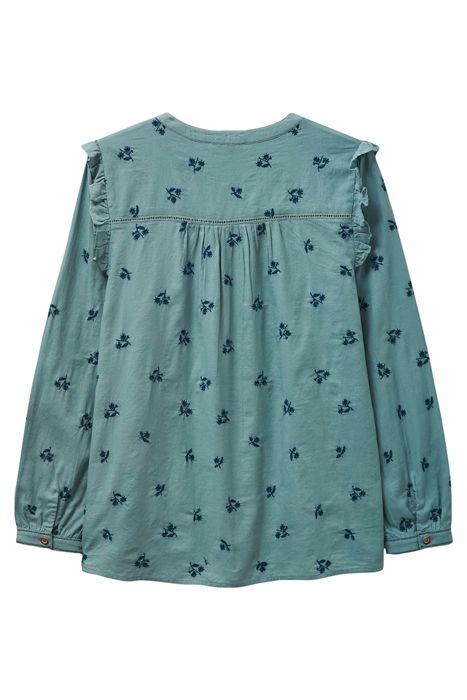 FLORINE EMBROIDERED SHIRT TEAL 3