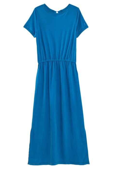 WOMEN’S BLUE CUPRO VISCOSE MIDI DRESS WITH BACK OPENING 1