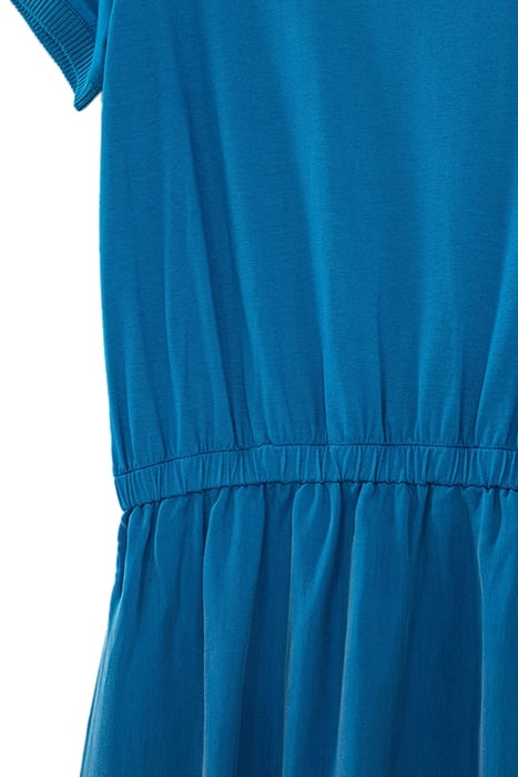 WOMEN’S BLUE CUPRO VISCOSE MIDI DRESS WITH BACK OPENING 5