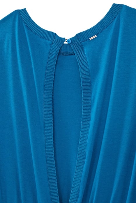 WOMEN’S BLUE CUPRO VISCOSE MIDI DRESS WITH BACK OPENING 3