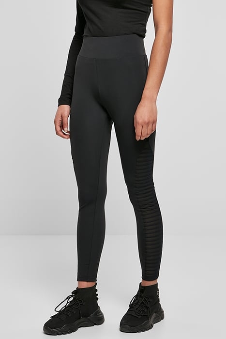 LADIES HIGHWAIST BIKER TECH MESH LEGGINGS BLACK 2