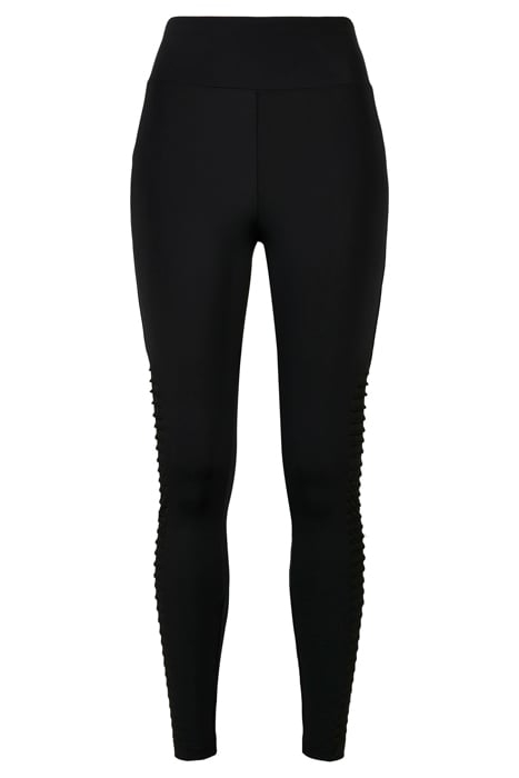 LADIES HIGHWAIST BIKER TECH MESH LEGGINGS BLACK 1
