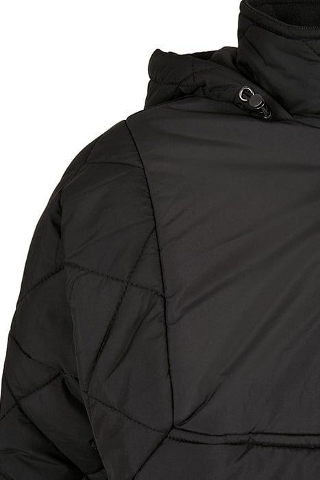 LADIES OVERSIZED DIAMOND QUILTED PULL OVER JACKET BLACK 8