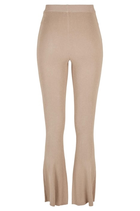 LADIES RIB KNIT BOOTCUT LEGGINGS LIGHTTAUPE 2