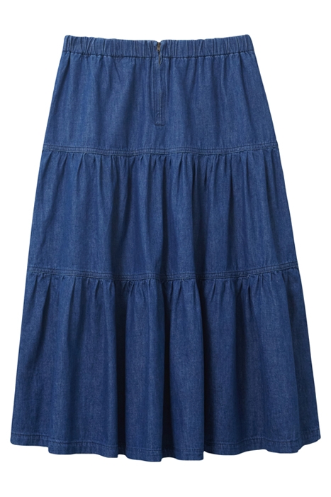 MIA TIERED DENIM MIDI SKIRT MID DENIM 4