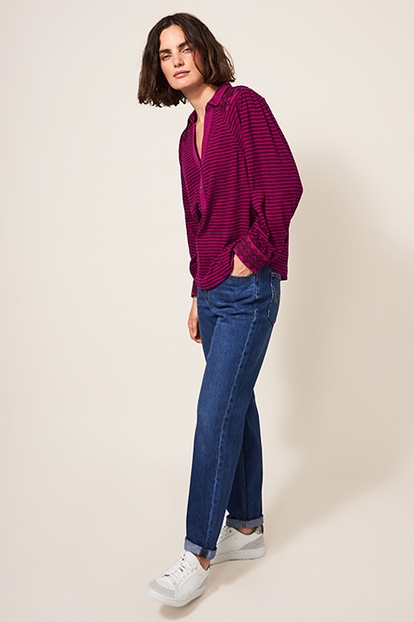 AGNES EMBROIDERED JERSEY SHIRT PINK MLT 2