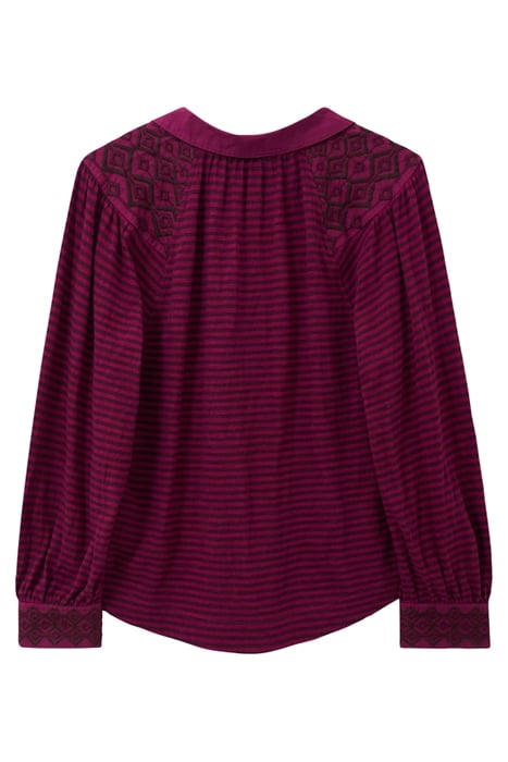 AGNES EMBROIDERED JERSEY SHIRT PINK MLT 6