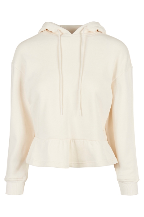 LADIES ORGANIC VOLANTS HOODY WHITESAND 1