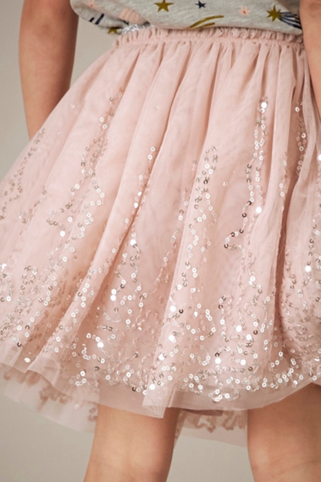 FIONA TUELLE SKIRT MID PINK 4