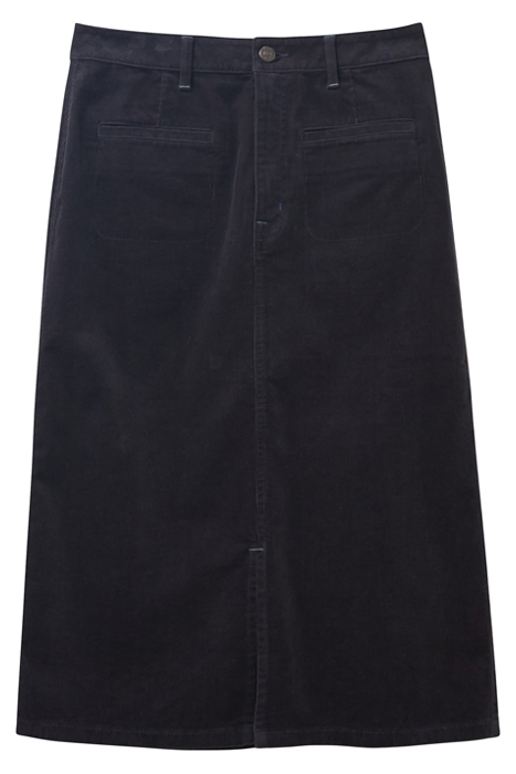 POPPY  CORD MIDI SKIRT DK GREY 6