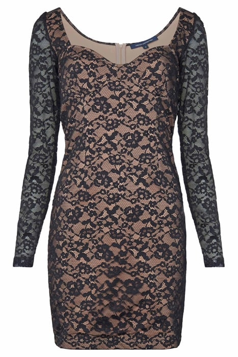 THORA LULA PONTE LACE DRESS BLACK-ALMOND NUDE 6
