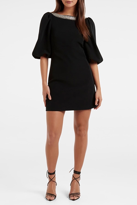 MAISIE EMBELLISHED NECK MINI DRESS BLACK 3