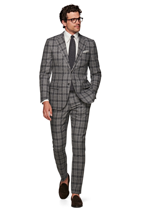 MID GREY CHECKED LAZIO SUIT 1