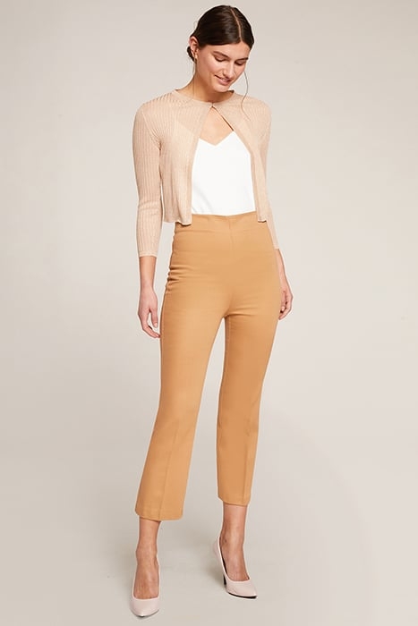 TWILL STOVEPIPE TROUSERS BROWN 2