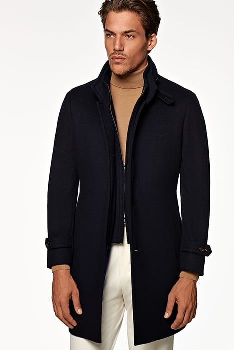 NAVY PADDED OVERCOAT 1