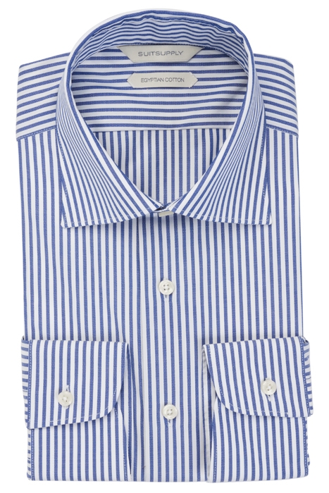 NAVY STRIPED SLIM FIT SHIRT 2