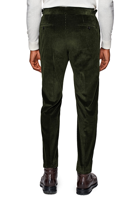 DARK GREEN PLEATED BRADDON TROUSERS 2