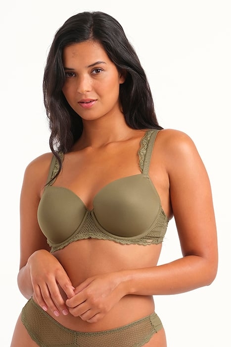 CO BRA TSHIRT DONNA MICRO RIB ARMY KHAKI 2