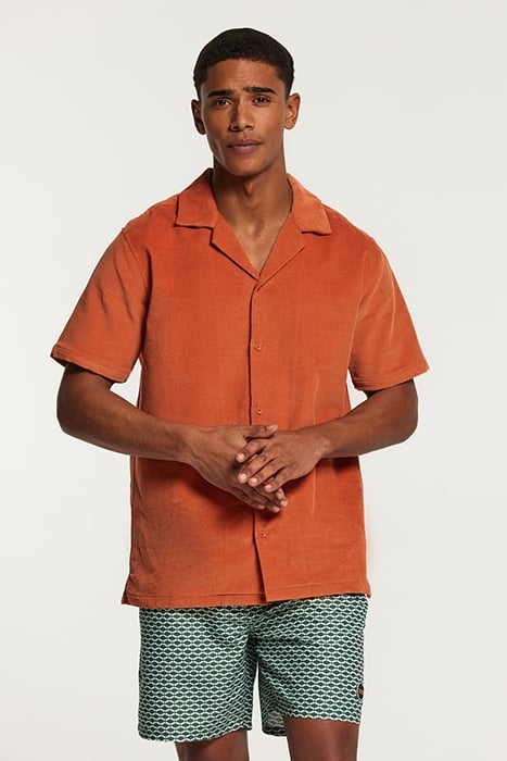 DAVE CORD SHORTSLEEVE SHIRT AUTUMN BROWN 2