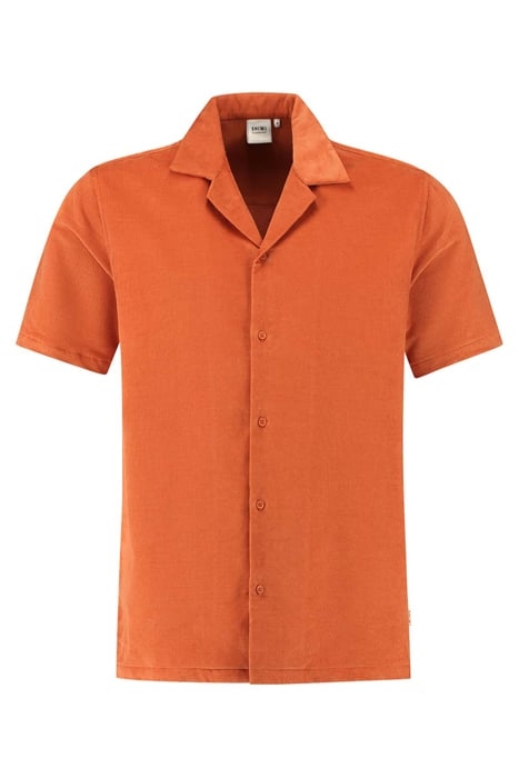 DAVE CORD SHORTSLEEVE SHIRT AUTUMN BROWN 1