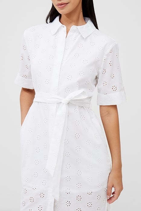 SHIRT BUTTON THRU BRODERIE WHITE 4