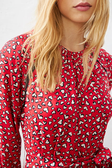 HEART PRINT MIDI DRESS WITH LACE 4