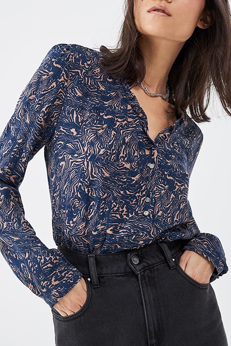 BLOUSE WITH PRETTY PRINTED RUFFLE NECKLINE 4