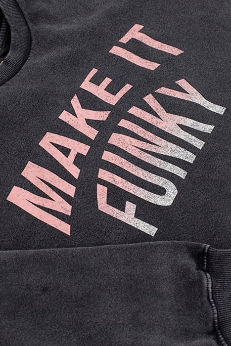 GIRLS’ USED BLACK SWEATSHIRT DRESS WITH SLOGAN GREY 5