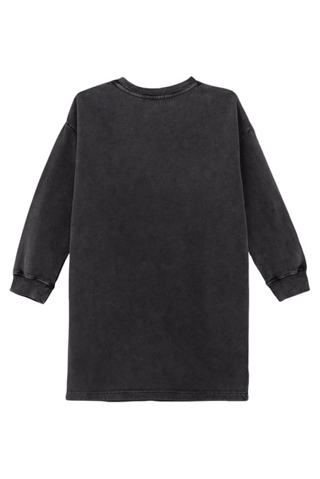 GIRLS’ USED BLACK SWEATSHIRT DRESS WITH SLOGAN GREY 2