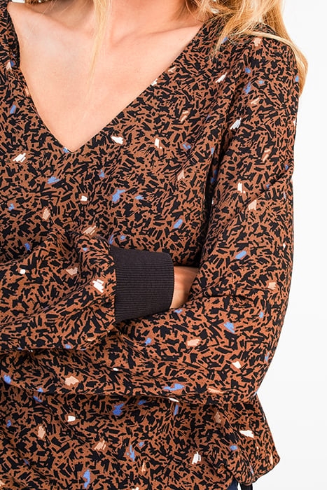 CARAMEL ARTY CAMOUFLAGE PRINT BLOUSE 5