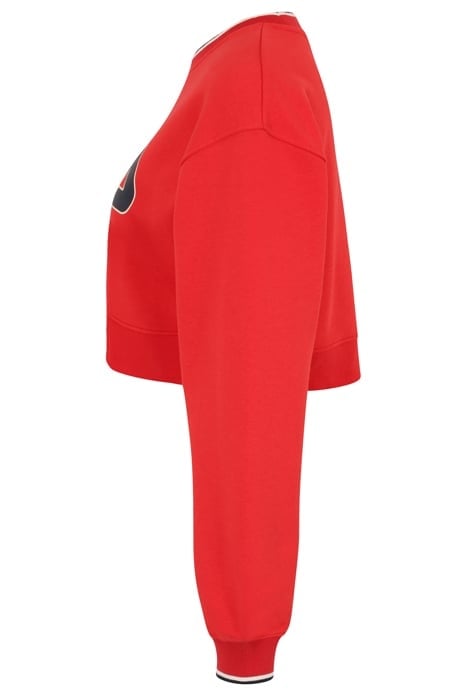 HABY CROPPED CREW SWEAT TRUE RED 3