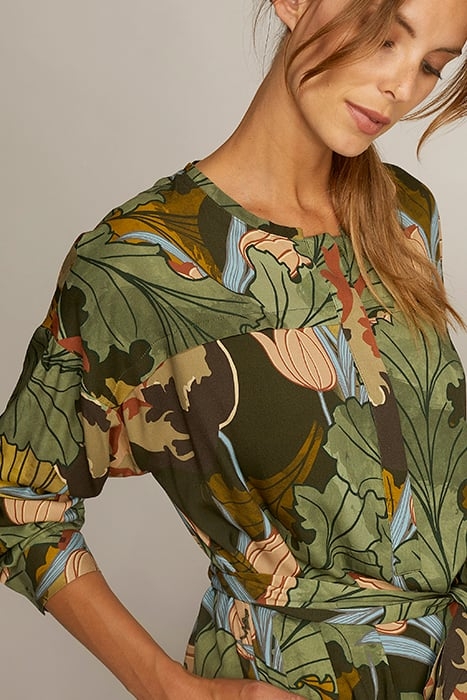 DRESS LS FANCY TOPPART GREEN 5