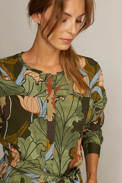 DRESS LS FANCY TOPPART GREEN 6