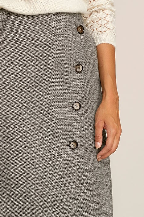 KNEESKIRT FRONT BTN CLOSURE BROWN 6