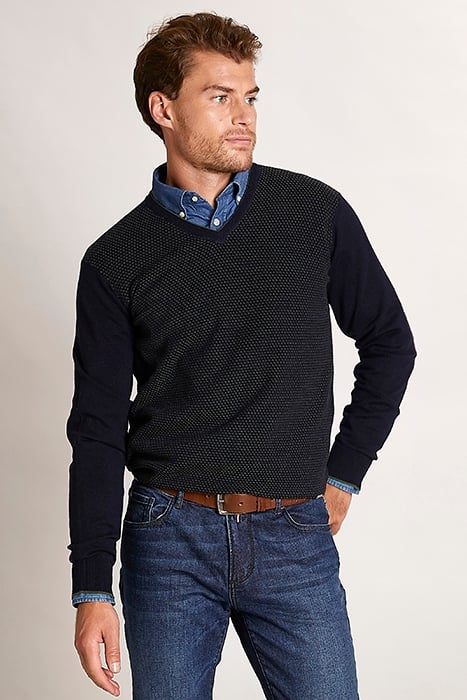 WLCASH JACQ V-NECK CF SWT MULTI 2