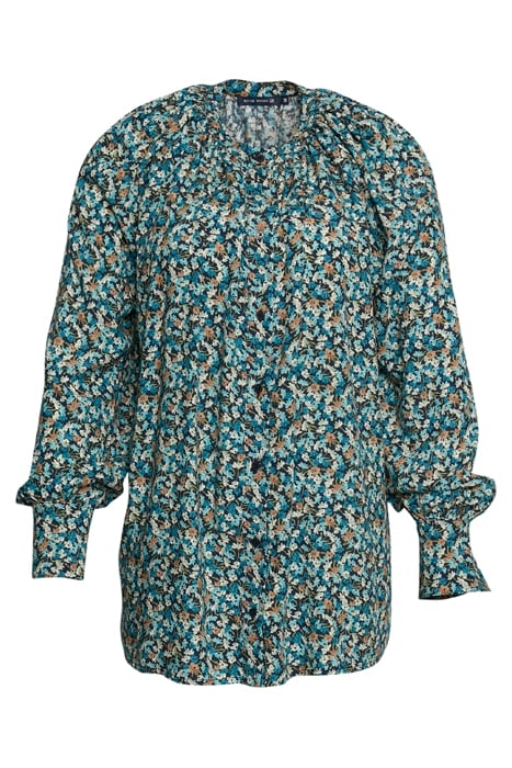 FROUNCED COLLAR LS SHIRT GREEN 1