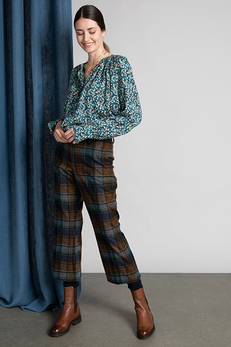 FROUNCED COLLAR LS SHIRT GREEN 2